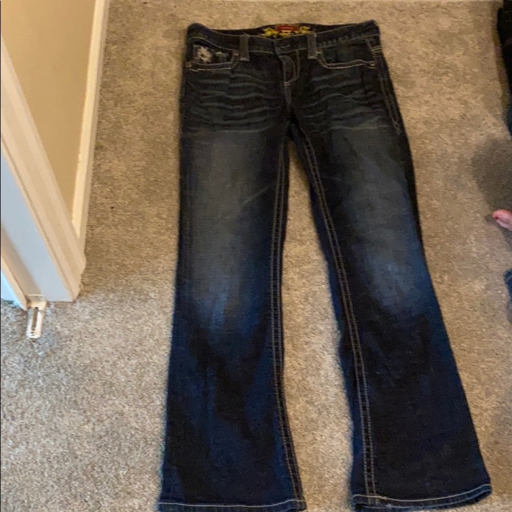 Jeans boot cut distressed